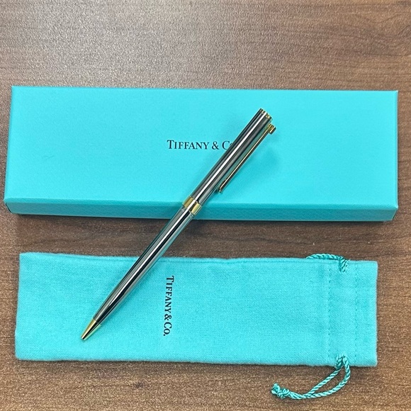 TIFFANY＆CO. Ballpoint Pen T Clip Trim with Original Box & Pouch